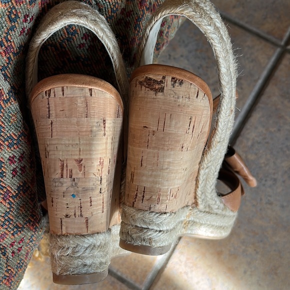 Prada Tan Leather Espadrille Wedge - Picture 4 of 4